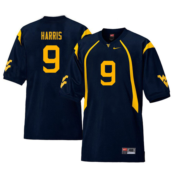 NCAA Men's Major Harris West Virginia Mountaineers Navy #9 Nike Stitched Football College Retro Authentic Jersey XT23U24IG